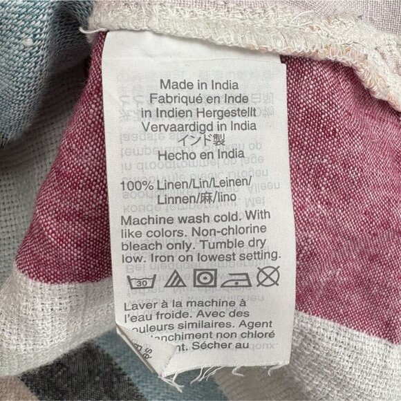 J.Crew Ruffle Sleeve Top In Mixed Striped Linen Size 6 Coastal Flutter Sleeve - Picture 4 of 7